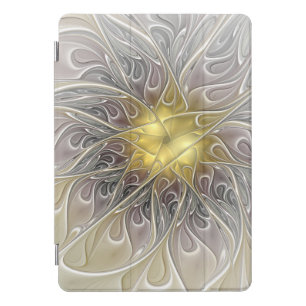 Flourish With Gold Modern Abstract Fractal Flower iPad Pro Cover