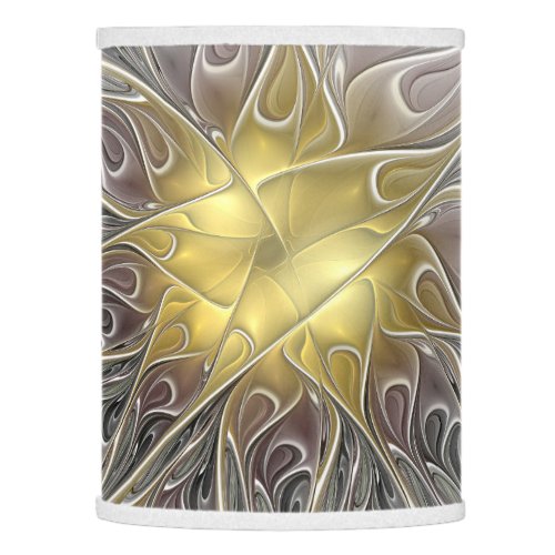Flourish With Gold Modern Abstract Fractal Flower Lamp Shade