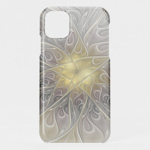 Flourish With Gold Modern Abstract Fractal Flower iPhone 11 Case