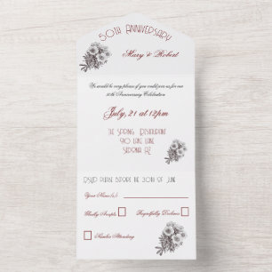 Flourished 50th anniversary - all in one invitation