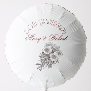 Flourished 50th anniversary - personalized balloon