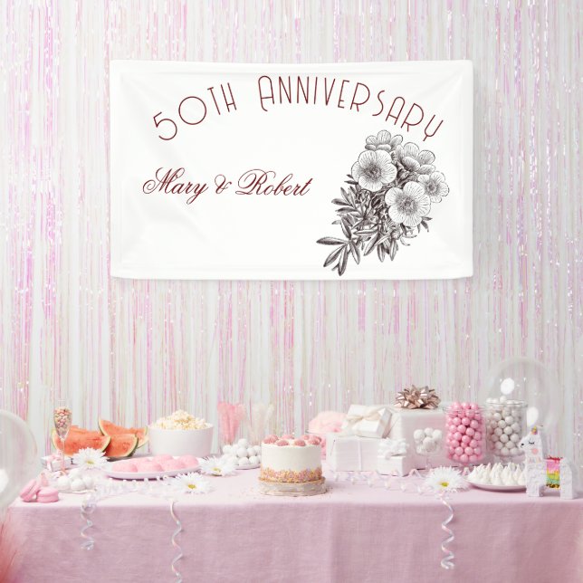 Flourished 50th anniversary - personalized  banner (Party)