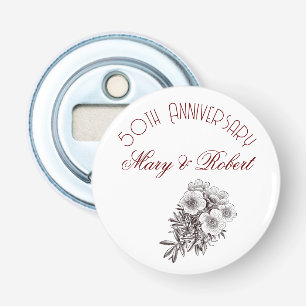 Flourished 50th anniversary - personalized bottle opener