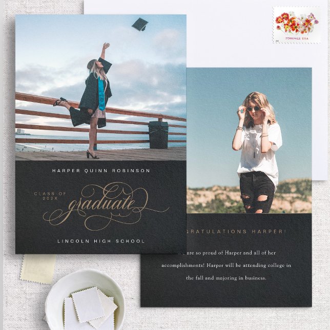 Flourished Elegance Photo Graduation Announcement (Creator Uploaded)