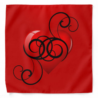 Flourished Glossy Heart Bandana