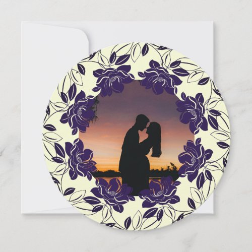 Flourished rounded valentineâs card with a photo