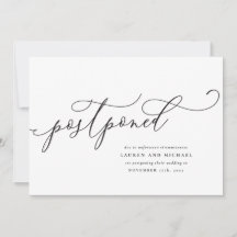 Flourished Script Postponed Change the Date