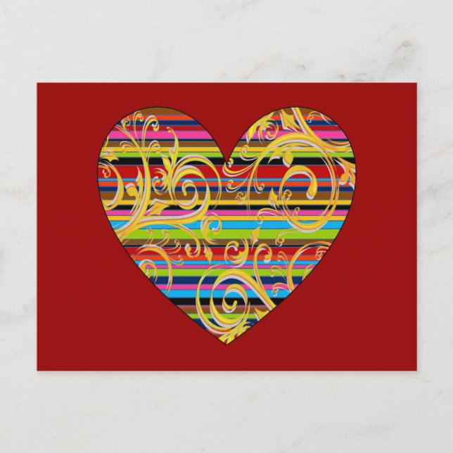 Flourished Stripes Postcard (Front)