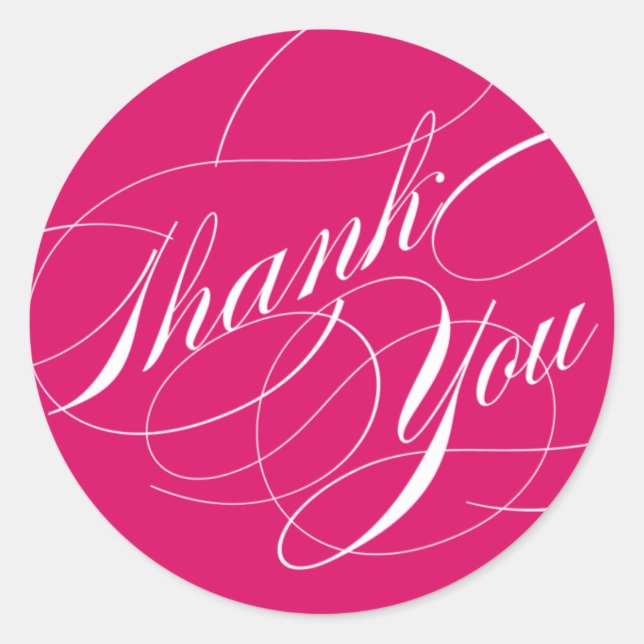 Flourished Thank You Sticker (Front)