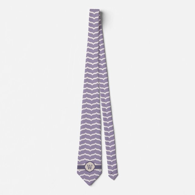 Flourished Zigzag Men's Neck Tie (Front)
