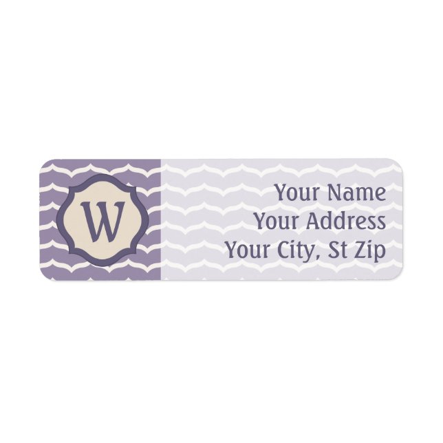 Flourished Zigzag Return Address Label (Front)