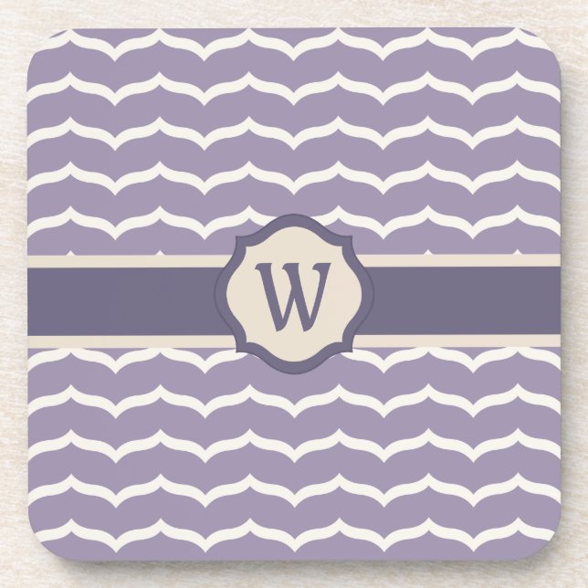Flourished Zigzag Square Coaster (Front)