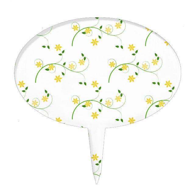 Flourishes and Flowers Cake Topper (Front)