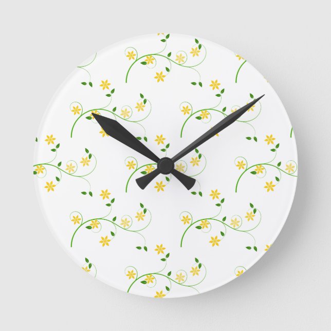 Flourishes and Flowers Round Clock (Front)