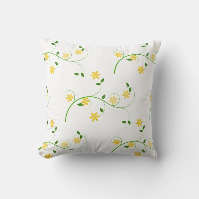 Flourishes and Flowers Throw Pillow (Front)