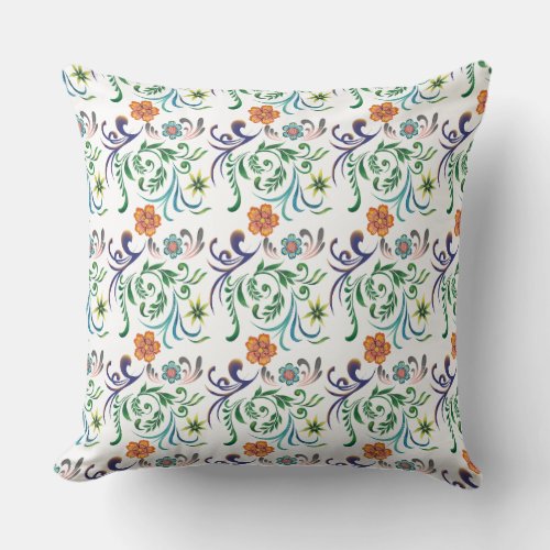 Flourishing Floral Patterns Throw Pillow