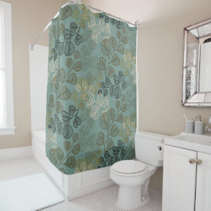Flourishing Leafy Silhouettes Gentle Serenity Shower Curtain
