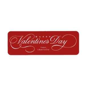 Flourishing Valentines Day script Label