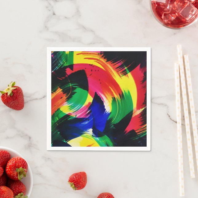 Flow Abstract Light Wave Fine Art Napkins (Insitu)