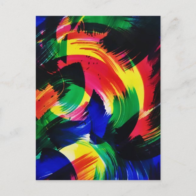Flow Abstract Light Wave Fine Art Postcard (Front)