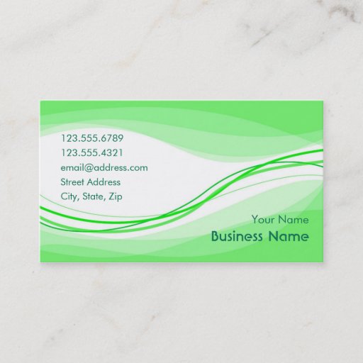 Customizable Flow Business Card (green)