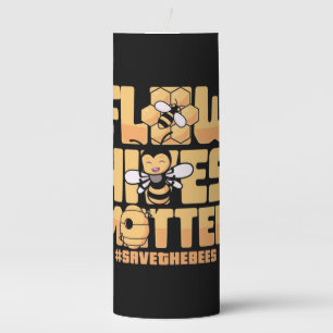 Flow Hives Matter Bees Pillar Candle