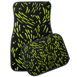 Flow in Lime Green and Black Car Floor Mat
