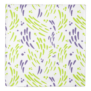 Flow in Lime Green and Purple Duvet Cover