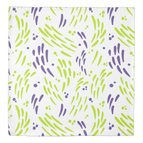 Flow in Lime Green and Purple Duvet Cover