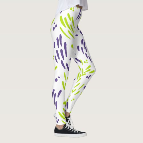 Flow in Lime Green and Purple Leggings