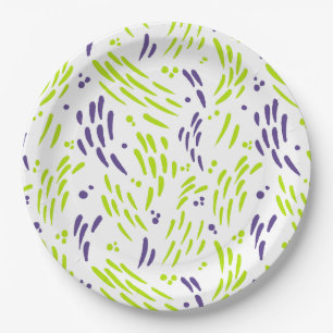 Flow in Lime Green and Purple Paper Plates