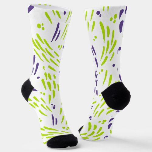 Flow in Lime Green and Purple Socks