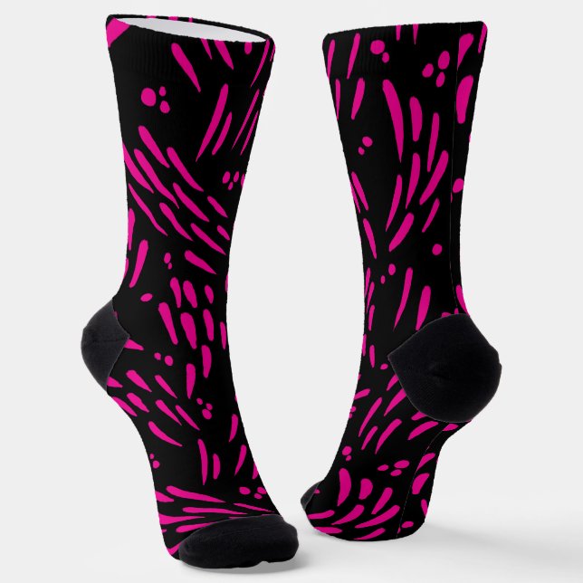 Flow in Magenta and Black Socks (Angled)