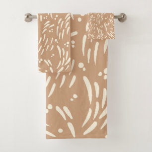 Flow in Tan and Cream Bath Towel Set