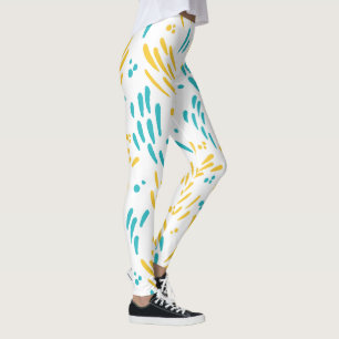 Flow in Turquoise and Yellow Leggings