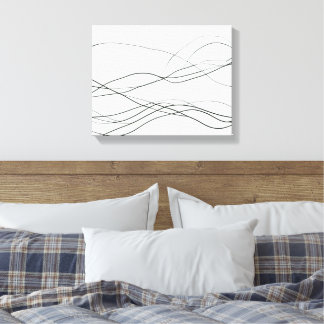 Flow of Lines – Minimalist Abstract Black Line Art Canvas Print