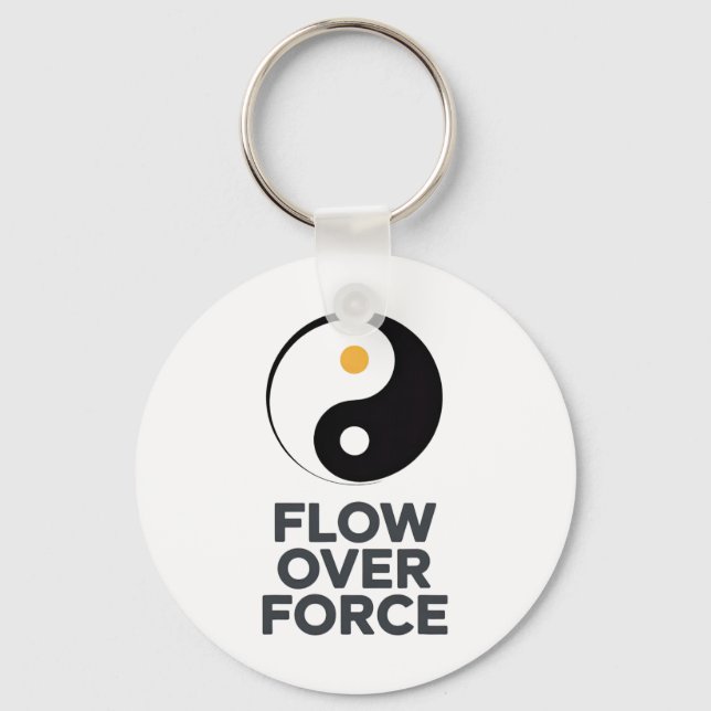 Flow Over Force Yin Yang Yoga Lance Apparel _2  Keychain (Front)
