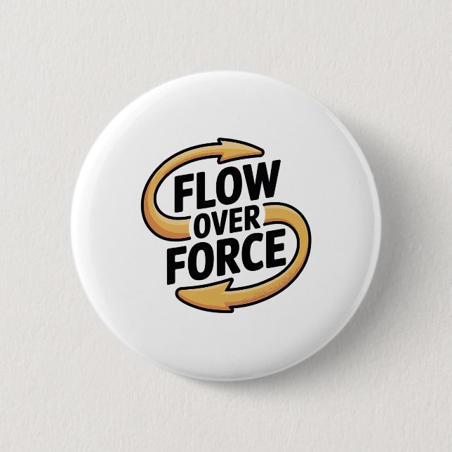 Flow Over Force Yin Yang Yoga Lance Apparel  Button (Front)