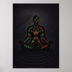 Flow State Trading Zen Meditation, Forex Crypto Poster