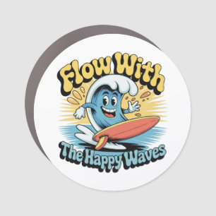 Flow With The Happy Waves Fridge  Car Magnet