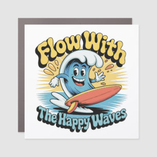 Flow With The Happy Waves Fridge  Car Magnet