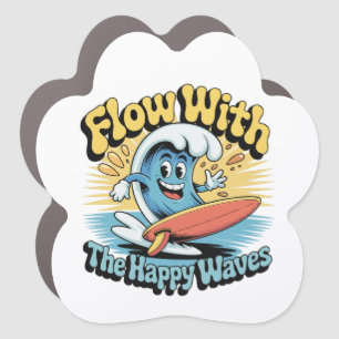 Flow With The Happy Waves Fridge  Car Magnet