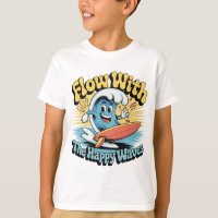 Flow With The Happy Waves Kids Surf Shirt