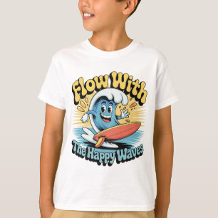 Flow With The Happy Waves Kids Surf Shirt
