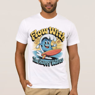 Flow With The Happy Waves Surf Style Men’s Tee