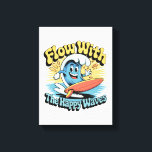 Flow With The Happy Waves Wall Art<br><div class="desc">Flow With The Happy Waves Wall Art brings the carefree joy of the ocean into your living space with bright retro colors and a cheerful cartoon design. Featuring a smiling wave riding a surfboard under a burst of golden sunshine, this vibrant artwork captures the essence of coastal happiness and summer...</div>