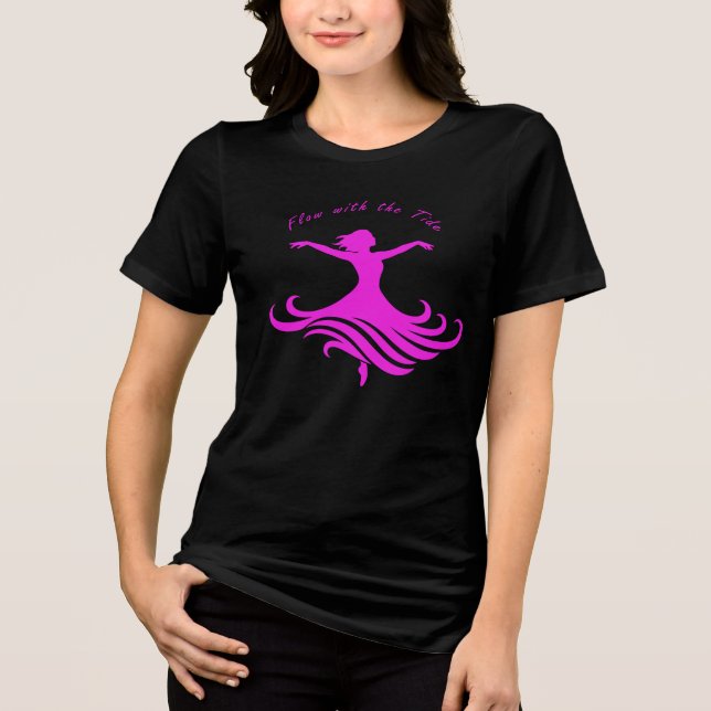 Flow with the Tide Dancer Minimalist Ocean Waves A Tri-Blend Shirt (Front)