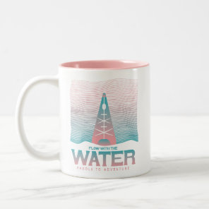 Flow With The Water Kayaking Kayaker Wavy Lines Two-Tone Coffee Mug