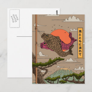 Flow with the Wind Koinobori Postcard