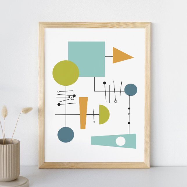 Flowchart Geometric Shapes Mid Century Art Poster (Creator Uploaded)